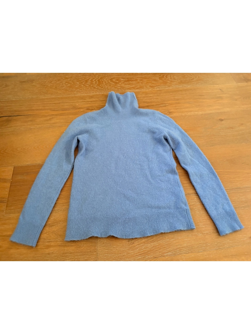 ATM Blue 100%Cashmere Turtleneck Sweater Cozy Chic Regular M